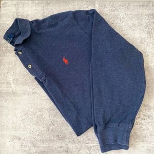 Polo Ralph Lauren Mens Navy Long-Sleeve Polo Shirt Size L